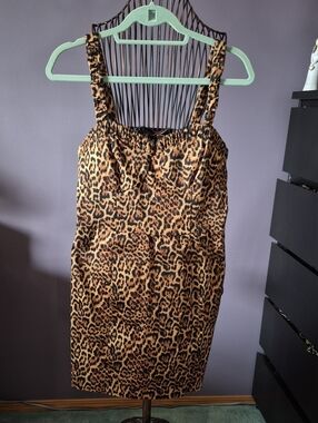 Zara Leopard Print Mini Dress - Brown & Black
